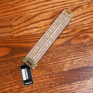 NWT Express Gold/Blush Embellished Cuff Bracelet